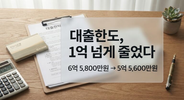 스트레스 DSR 3단계 시행으로 대출한도가 줄어드는 흐름을 보여주는 이미지